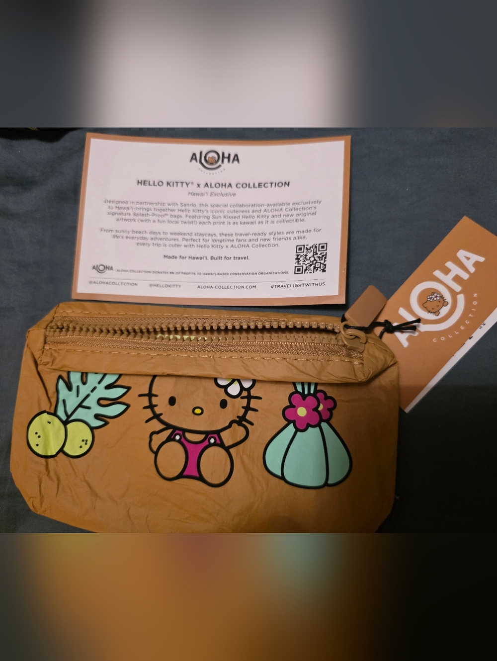 ALOHA Collection x Hello Kitty Hawaii Kawaii Mini  Waterproof Pouch NWT - Picture 4 of 6